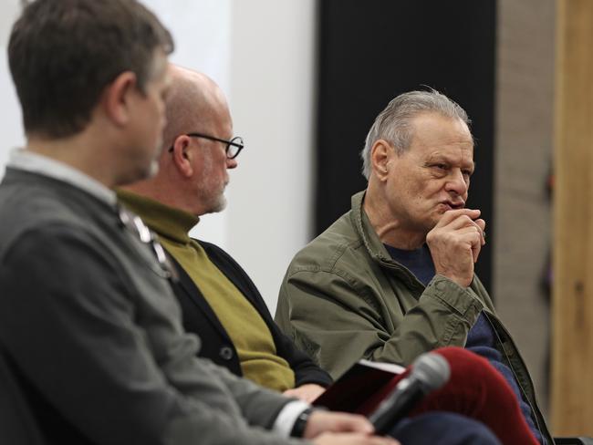 Performance artist Mike Parr speaks about his latest work, Underneath The Bitumen which involved him being entombed under one of Hobart’s busiest roads for 72 hours. Picture: LUKE BOWDEN