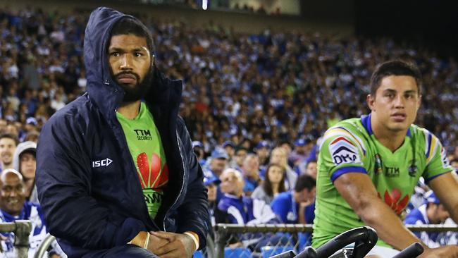 Canberra's Frank Paul Nuuausala was on exercise bike when a glass bottle was thrown in his direction. Picture: Phil Hillyard