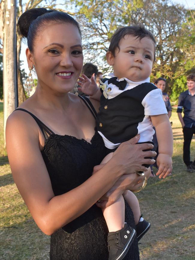 Year 12 Coordinator Adelle Amies with four-month-old Kyron Owen at the Pioneer State High School formal at the Mackay Golf Course on Friday November 20. Picture: Zizi Averill