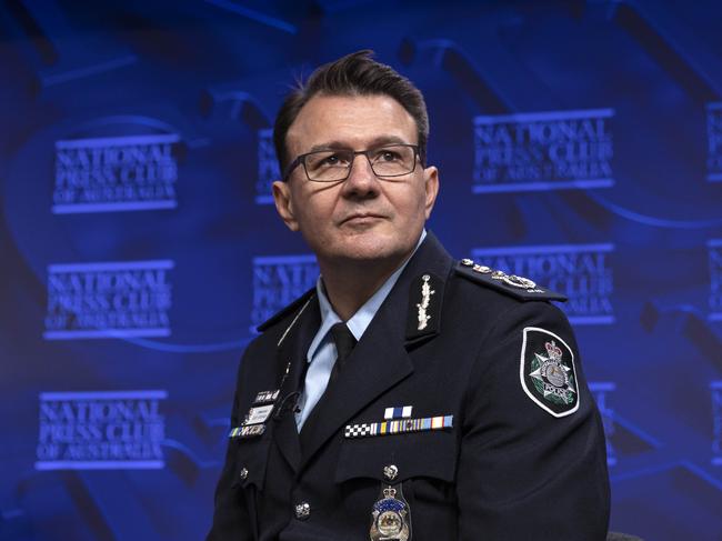 CANBERRA, AUSTRALIA - NewsWire Photos JULY 28, 2021: AFP commissioner Reece Kershaw at National Press Club in Canberra.Picture: NCA NewsWire / Gary Ramage