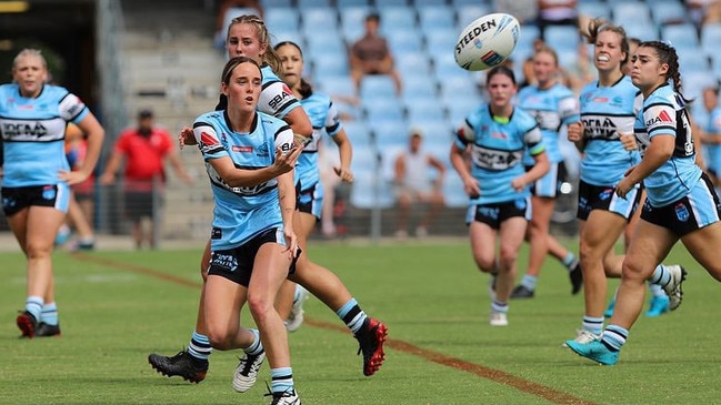 Como Jannali's Angie Tucker in action for the Sharks. Picture: Supplied