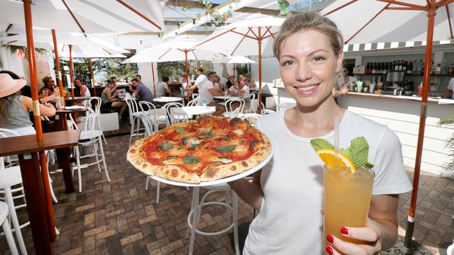 A drink and cocktail on Justin Lane’s rooftop is heaven, waitress Nanna Steffen agrees! Picture Mike Batterham