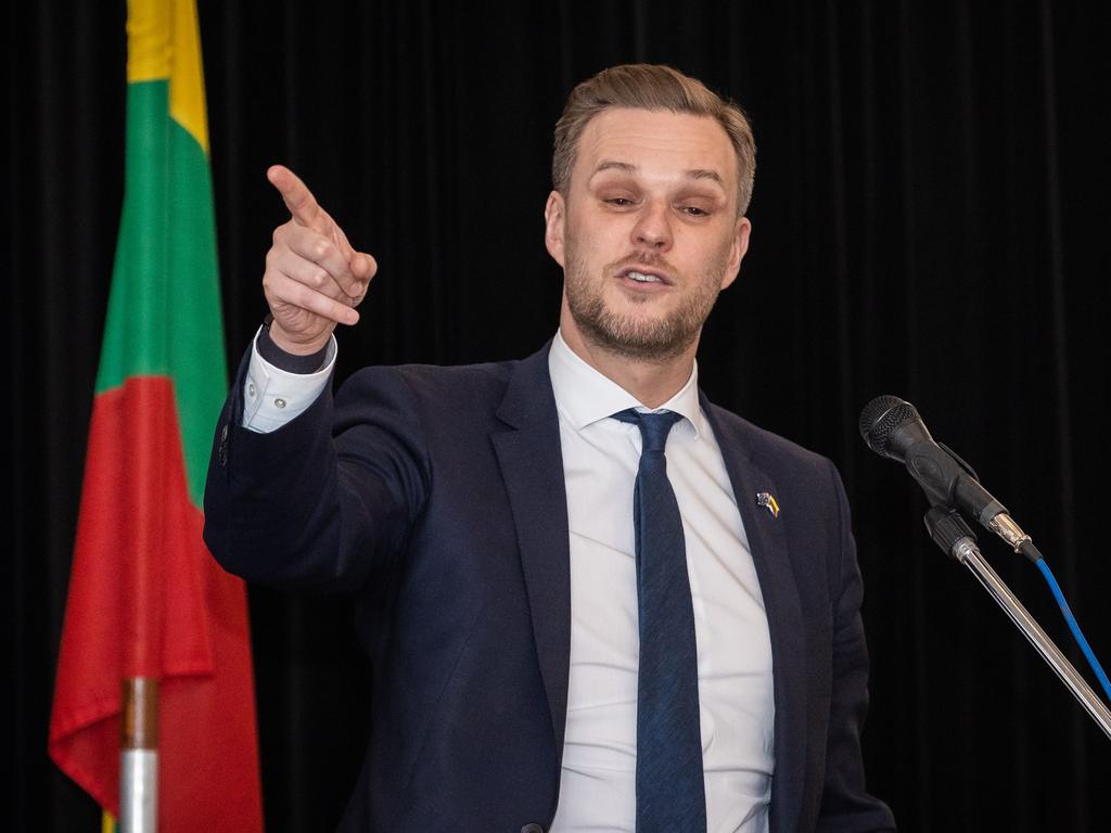 Lithuania recently found itself the subject of alleged economic attacks by China. Foreign Minister Gabrielius Landsbergis says he stands with Australia in resisting them. Picture: Jason Edwards