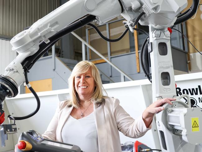 Rowlands Metalworks MD Anne le Clerq.Sheet metalworking company fitting out kitchens for the new OPVs. They also recently invested in a 3D welding robot which uses world-leading technology.Image/Russell Millard