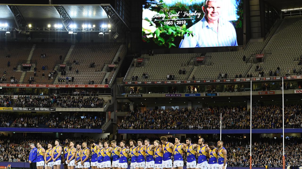 Danny Frawley was honoured with a moment’s silence. Photo: Quinn Rooney/Getty Images