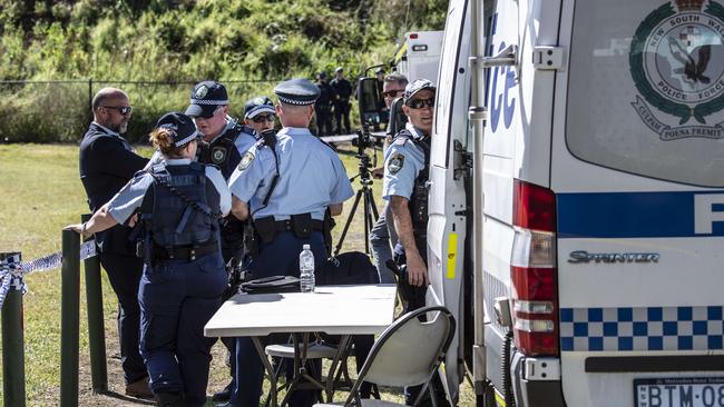 Emergency services descend on the park just off Russell St at Emu Plains, on September 24. Picture: Monique Harmer