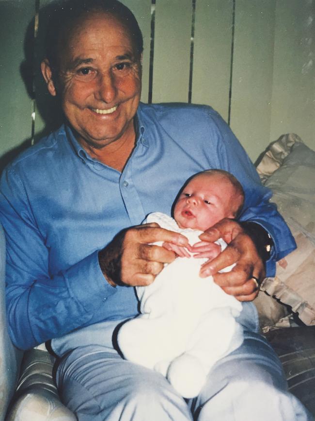 Steve Smith as a baby being held by grandfather Walter. Picture supplied