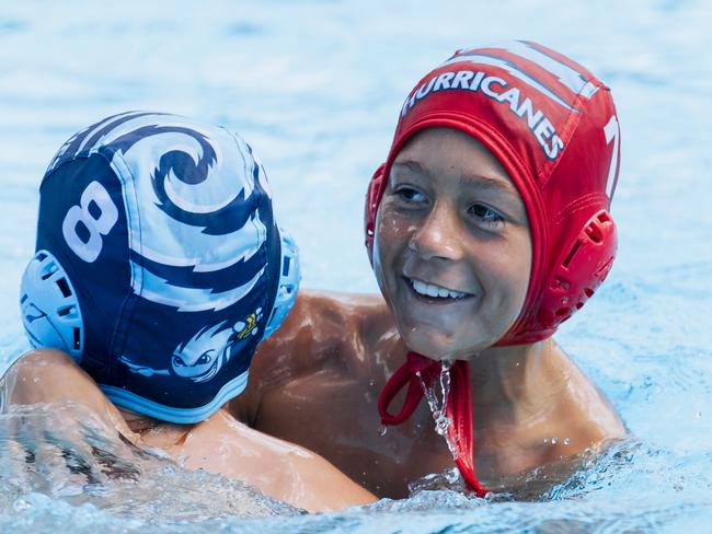 Action from the final day of the 2025 Australian Youth Water Polo Championships (AYWPC) U12 and U16 tournaments in Perth. Picture: Ingofoto/Water Polo Australia