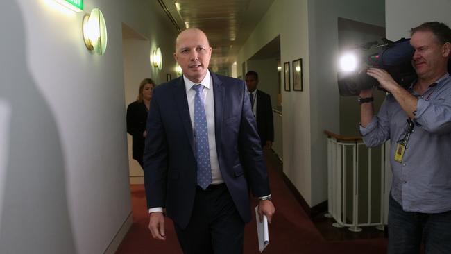 Federal Home Affairs Minister Peter Dutton today confirmed Australian Border Force officers last night took the man into custody overnight with plans to rip up his visa. Picture: Gary Ramage