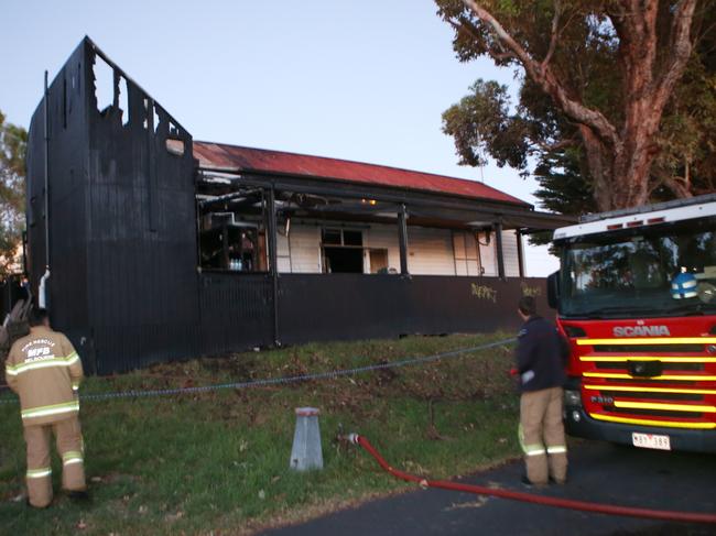 A fire destroyed the Middle Park light rail station and a cafe February 20 2018.