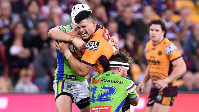 Fifita is the first NRL player born in the 21st century. Photo by Bradley Kanaris/Getty Images.