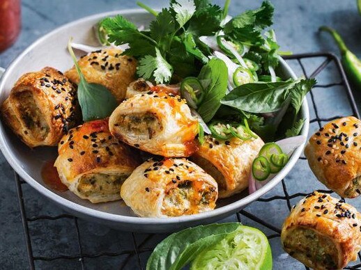 Thai curry sausage rolls.