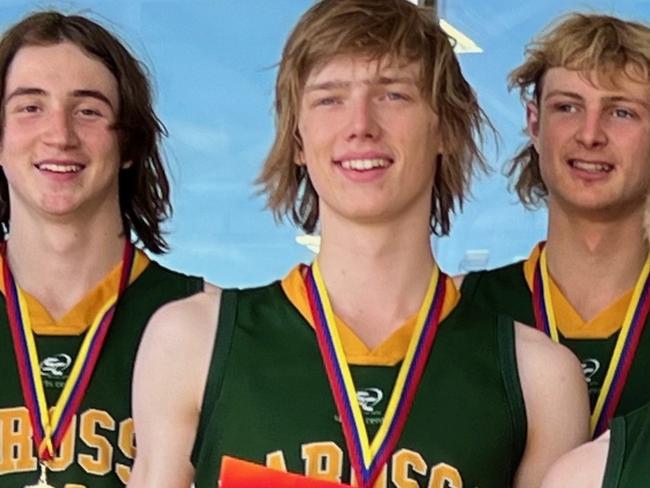 Barossa Valley under-18s top age trio Cohen Scaife, Hudson Lindner and Aiden Schubert.