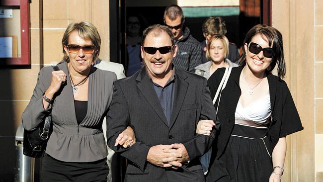 Simone with her parents Christine and Pat after the attacker’s guilty verdict.