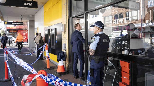 Adel's hair salon, Marrickville Rd, Marrickville, following the public shooting.