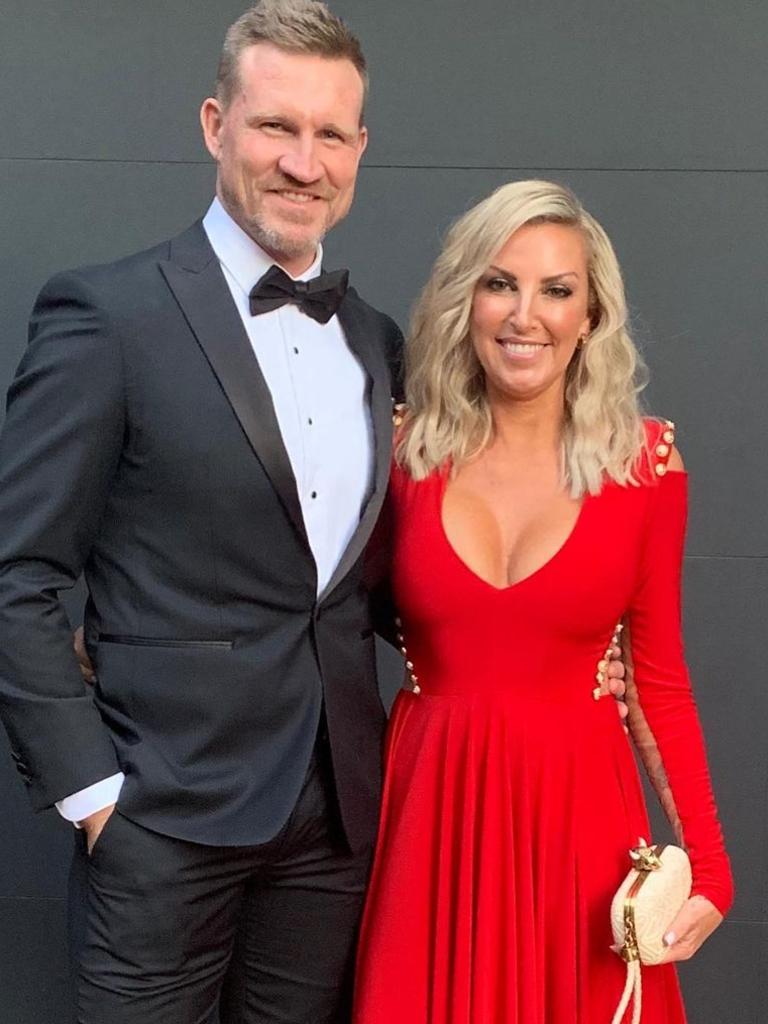 Nathan and Tania Buckley before the 2019 Brownlow. Picture: Supplied