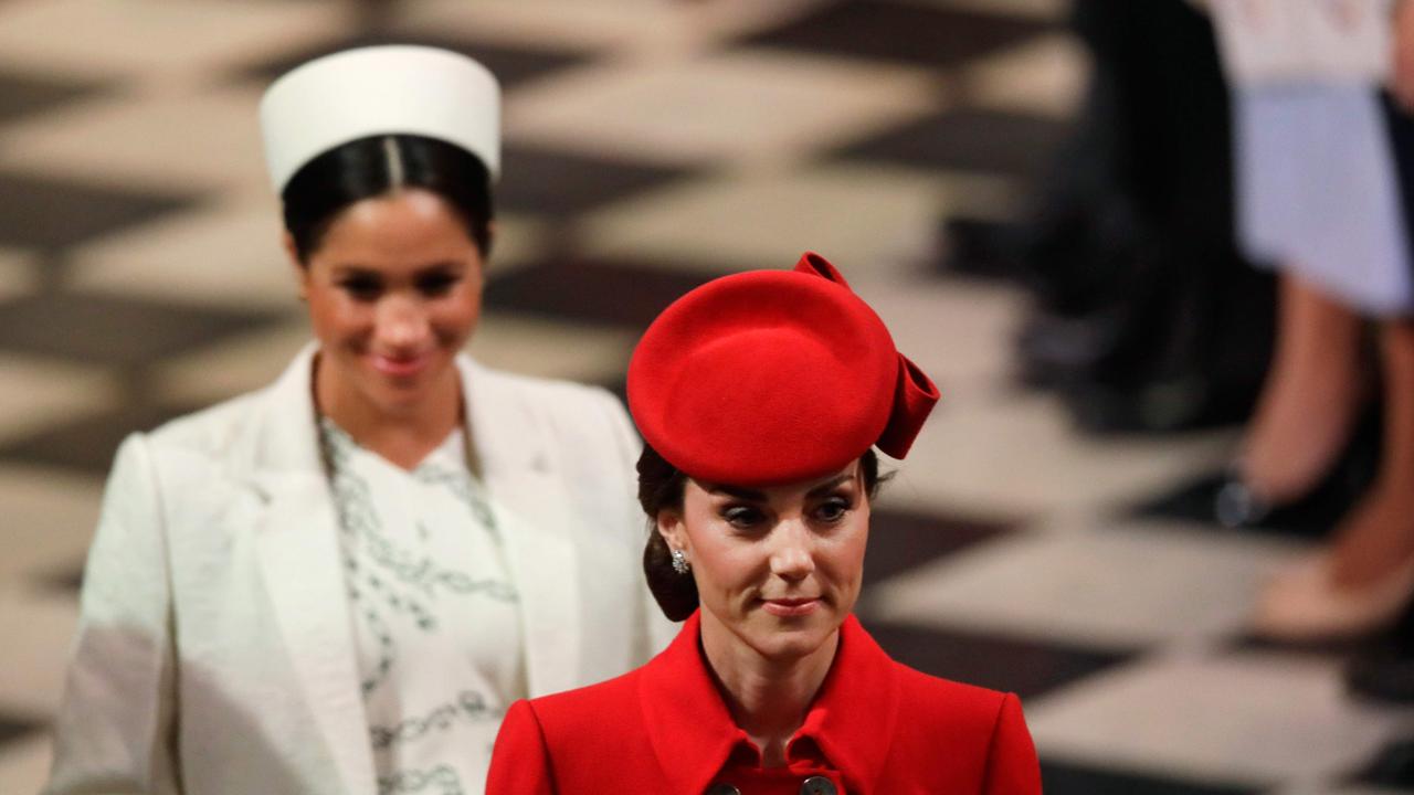 Rumours are rife of a feud between Meghan (left) and Kate Middleton. Picture: Kirsty Wigglesworth / Pool / AFP