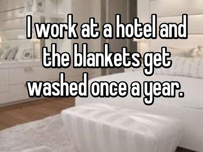 Another admission that blankets don’t get washed regularly. Picture: Whisper