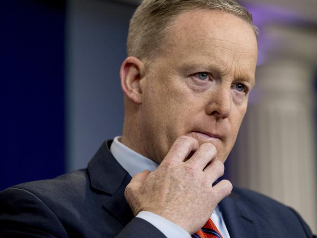 White House press secretary Sean Spicer has apologised for an “insensitive” reference to the Holocaust. Picture: AP