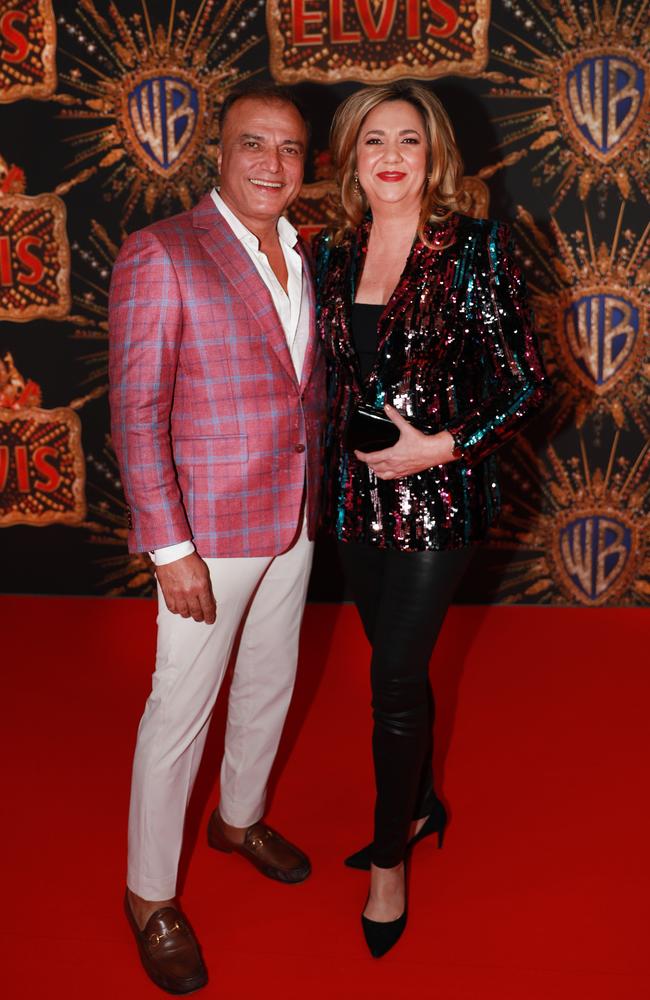 The Queensland Premier Annastacia Palaszczuk with Reza Adib on the red carpet at the Premier of the new Hollywood Movie Elvis. Picture: Scott Powick.