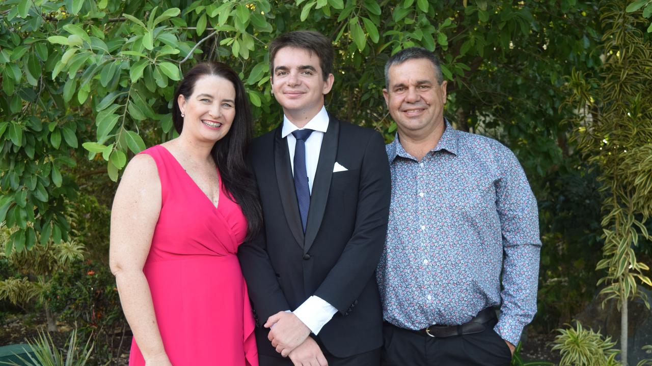 Peace, Max and Ivan Mitchell at at the Whitsunday Christian College school formal. Picture: Laura Thomas