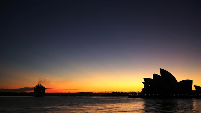 Sunrise today at the start of another heatwave. Picture: John Grainger