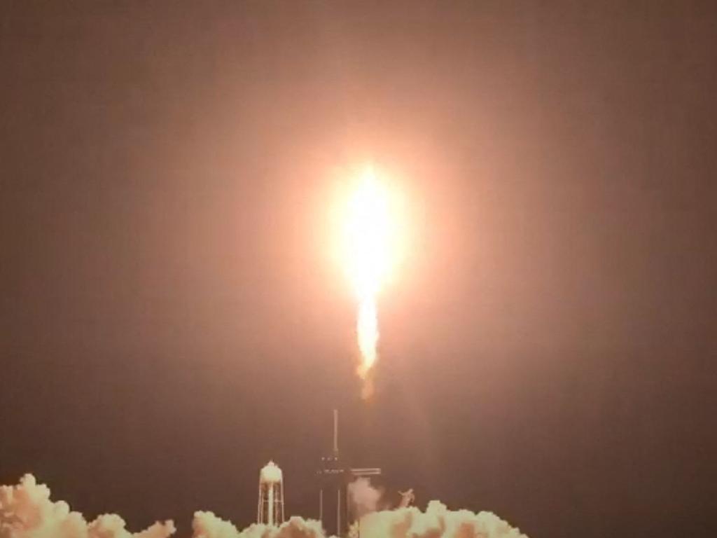 Elon Musk’s Crew-2 mission blasts off from launchpad 39A. Picture: AFP Photo / NASA TV