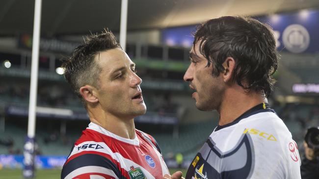 Johnathan Thurston says Cooper Cronk can deliver the Roosters the title. (AAP Image/Craig Golding)