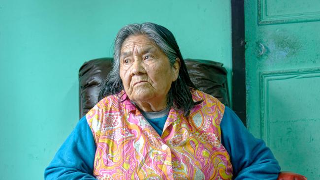 Cristina Calderon, the last full-blooded Yaghan, at her home in Puerto Williams, Chile.