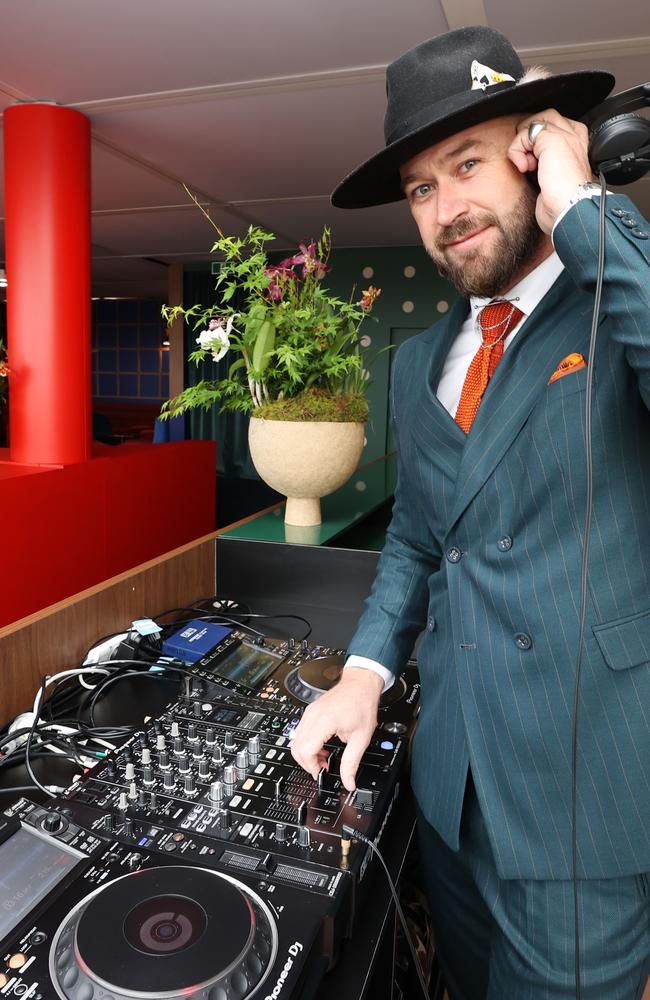 DJ Matthew Charles on the decks at the Gwen marquee. Picture: David Caird