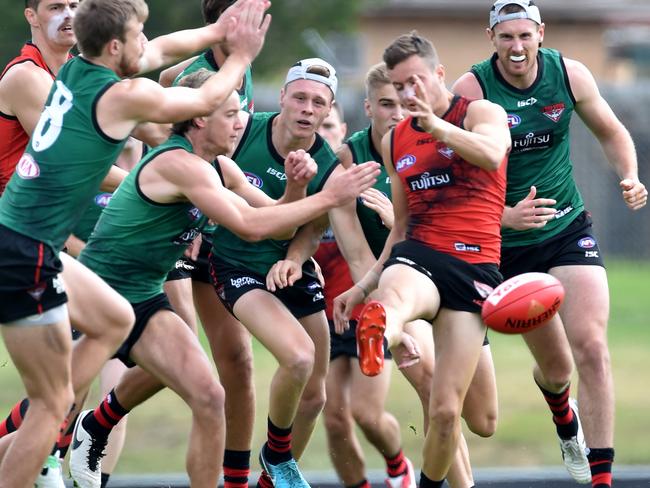 A number of clubs, including Essendon, have been training for AFLX. Picture: Jay Town