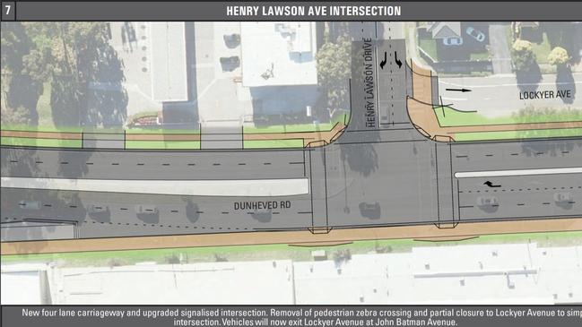 Henry Lawson Ave intersection- Dunheved Rd upgrade.