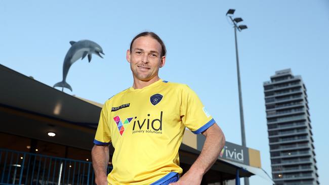 Broadbeach United veteran Luke Martinero. Photo by Richard Gosling