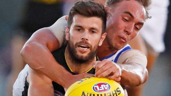 Trent Cotchin avoided a suspension late in the 2017 season. Picture: Getty Images