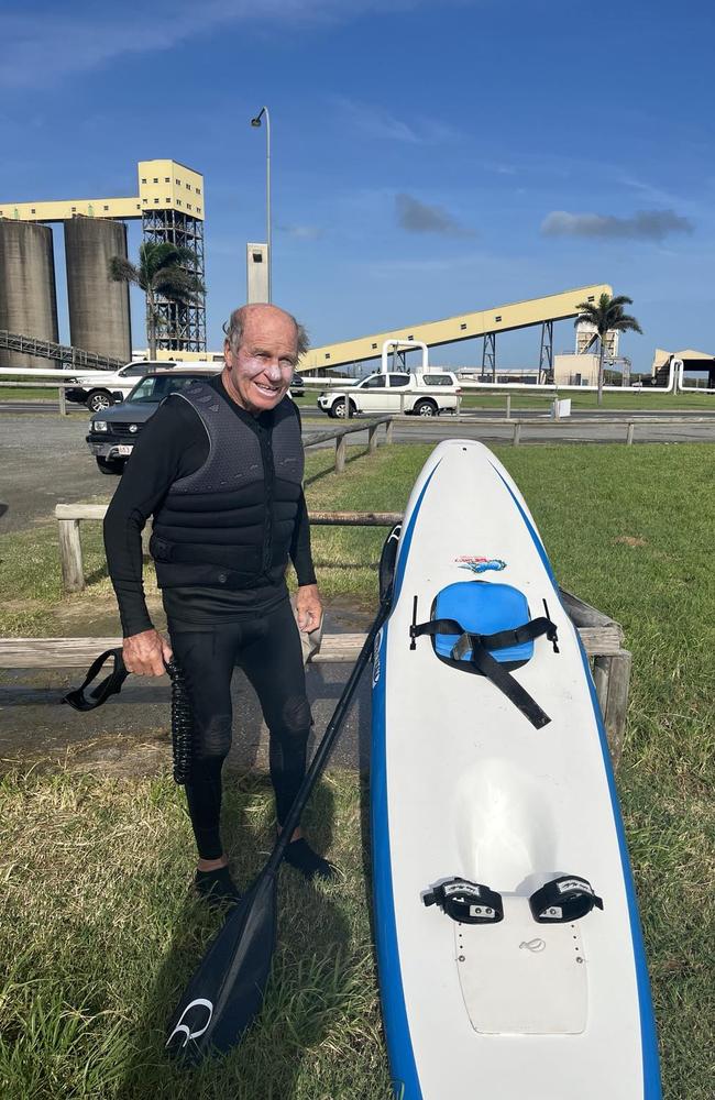 Garry Anderson also known as ‘Paddle-pop’ continues to enjoy the waves on his surfski