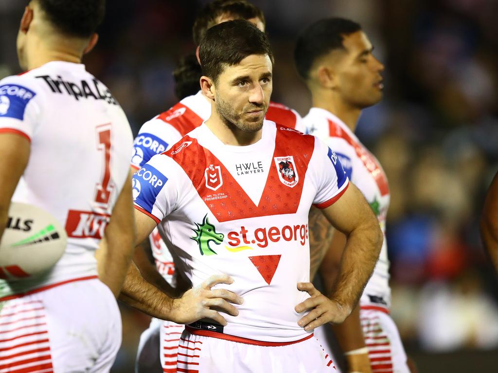 Ben Hunt has struggled to lift the Dragons despite his unquestionable individual efforts. Picture: NRL Photos