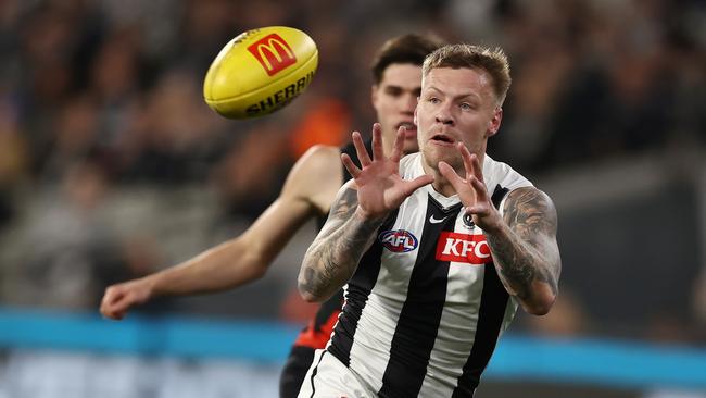 Jordan De Goey and the Collingwood onball brigade will need to match GWS with intensity around the footy. Picture: Michael Klein