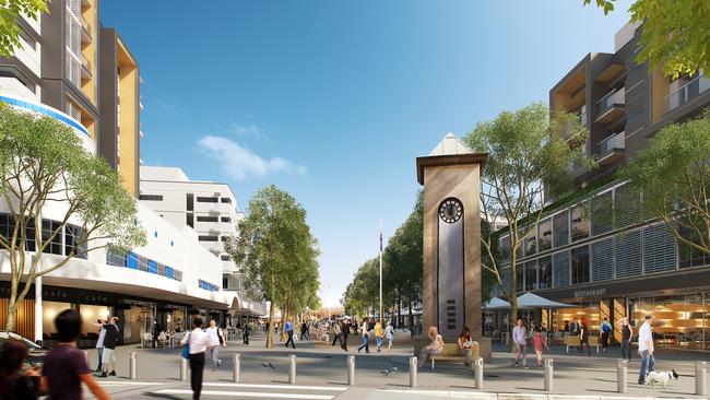 A leading city planning expert has questioned why affordable housing planning wasn’t yet part of the Sydenham to Bankstown urban renewal plan. Pictured is an artist impression of a proposed revamp of Campsie’s Anzac Mall.