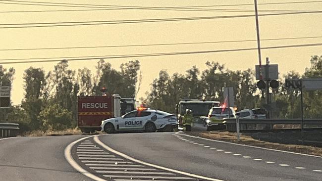 Emergency services responding to a crash on Kirkland Rd on May 16. Picture: Harry Brill