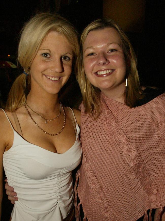 Jackie Webb and Bree Noonan at Surfers Paradise Beer Garden in 2004.