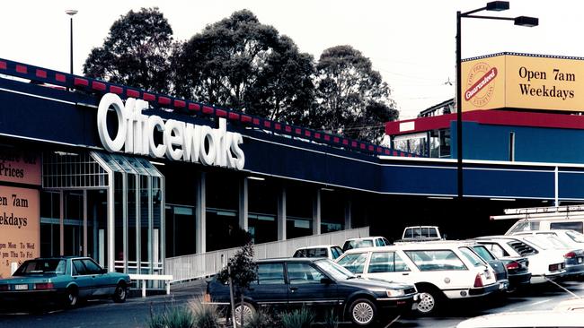 One of Officeworks' first stores, at Ringwood in 1994, the year the chain was launched.