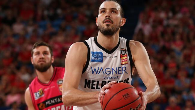 Chris Goulding in action during United’s clash with Perth Wildcats.