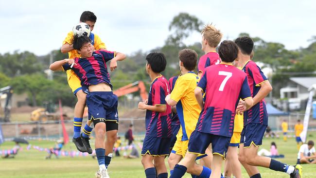 GPS first XI soccer, Brisbane SHS v Toowoomba Grammar. Saturday April 29, 2023. Picture, John Gass