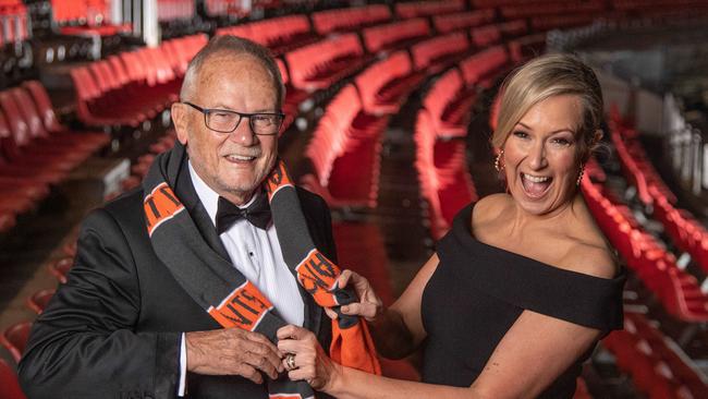 Tony Shepherd with Giants board member Melissa Doyle. Picture: James Gourley