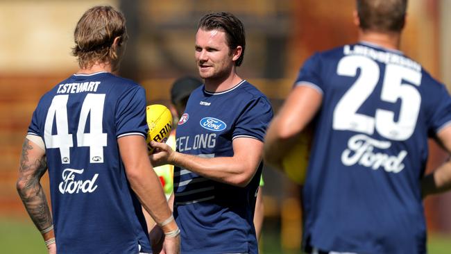 Patrick Dangerfield (centre) will be back for Geelong in Round 11.