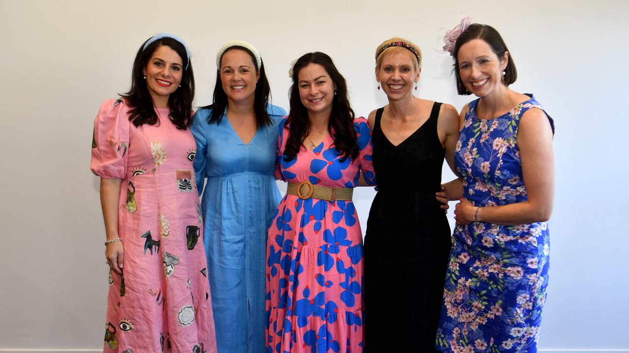 2YO Family Race day at Cluden Park. Marianne Milano, Louise Wolanski, Ashe Coxon, Lara Sewell and Kath Sinanam. Pictrue: Evan Morgan