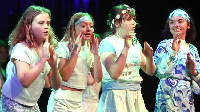 Anglesea Primary School students performing at the Geelong Schools Music and Movement Festival. Picture: Alison Wynd
