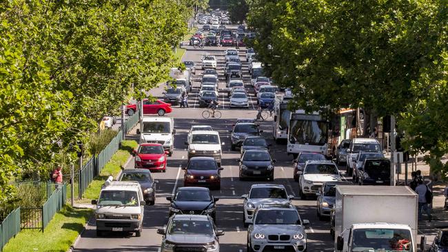 Hoddle St drivers will face up to an hour’s delay during works on the city’s busiest arterial road. Picture: Jason Edwards