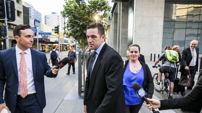 Former soldier Christopher Carter leaves the Brisbane Supreme Court. Picture: AAP Image/Glenn Hunt