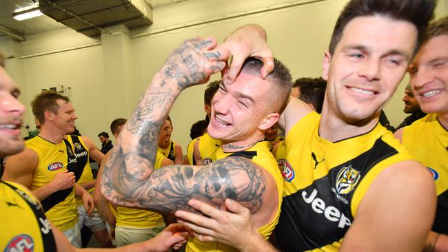 Martin has built strong relationships at Richmond, especially with captain Trent Cotchin. Will he want to do it all again at another club? Picture: AAP